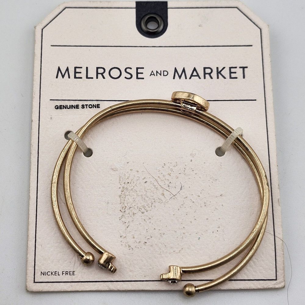 Melrose And Market Gold Tone‎ Lapis Lazuli Bracelet Set Read